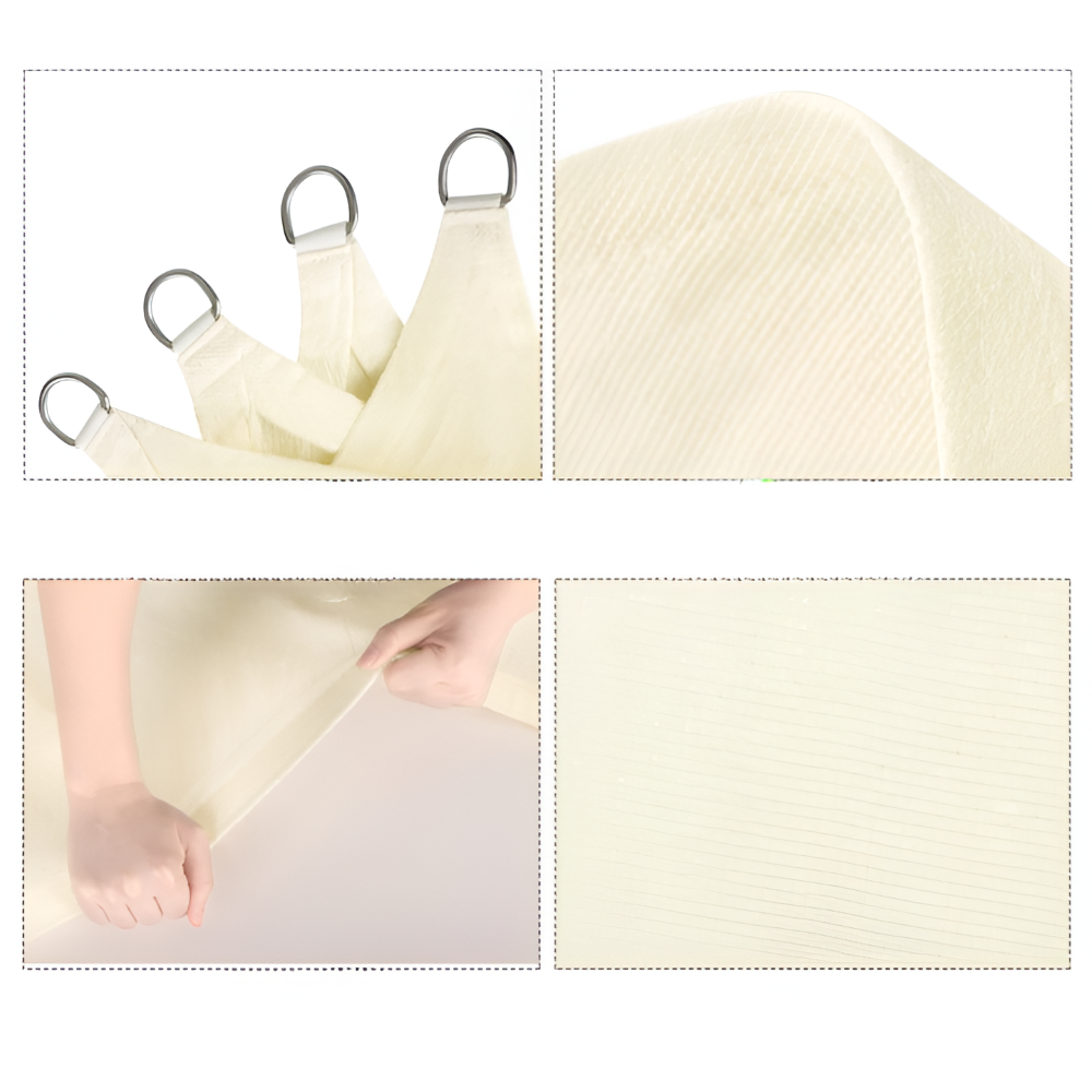 Sonnensegel Dreieckig HDPE Atmungsaktiv - UV-Schutz 50+, 180 g/m² Creme - Garten & Terrasse
