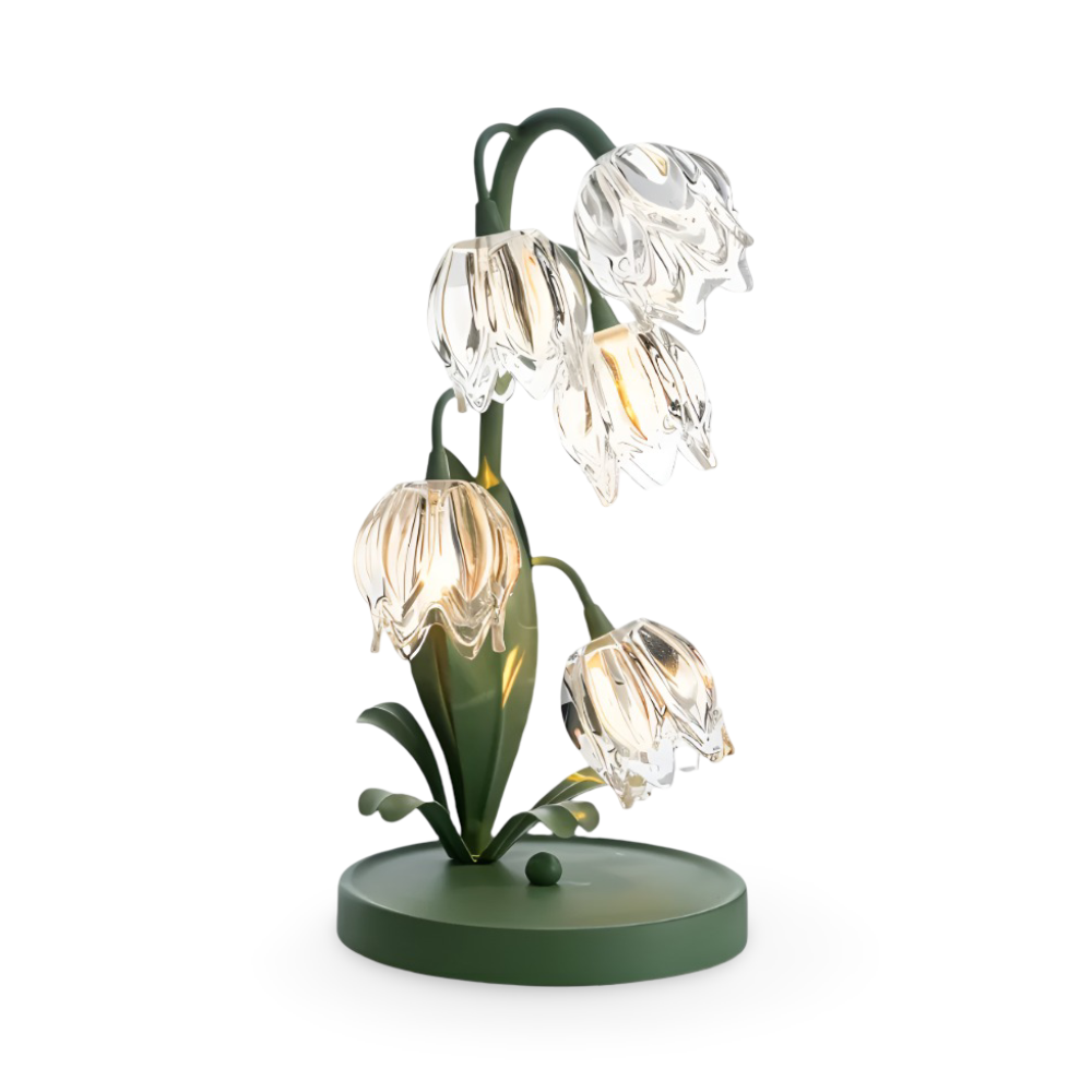 Tulip Lampe - Frosted Glas Blume Tischlampe - Energiesparende USB LED Dekoration Licht
