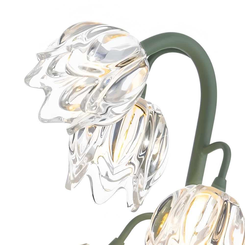 Tulip Lampe - Frosted Glas Blume Tischlampe - Energiesparende USB LED Dekoration Licht