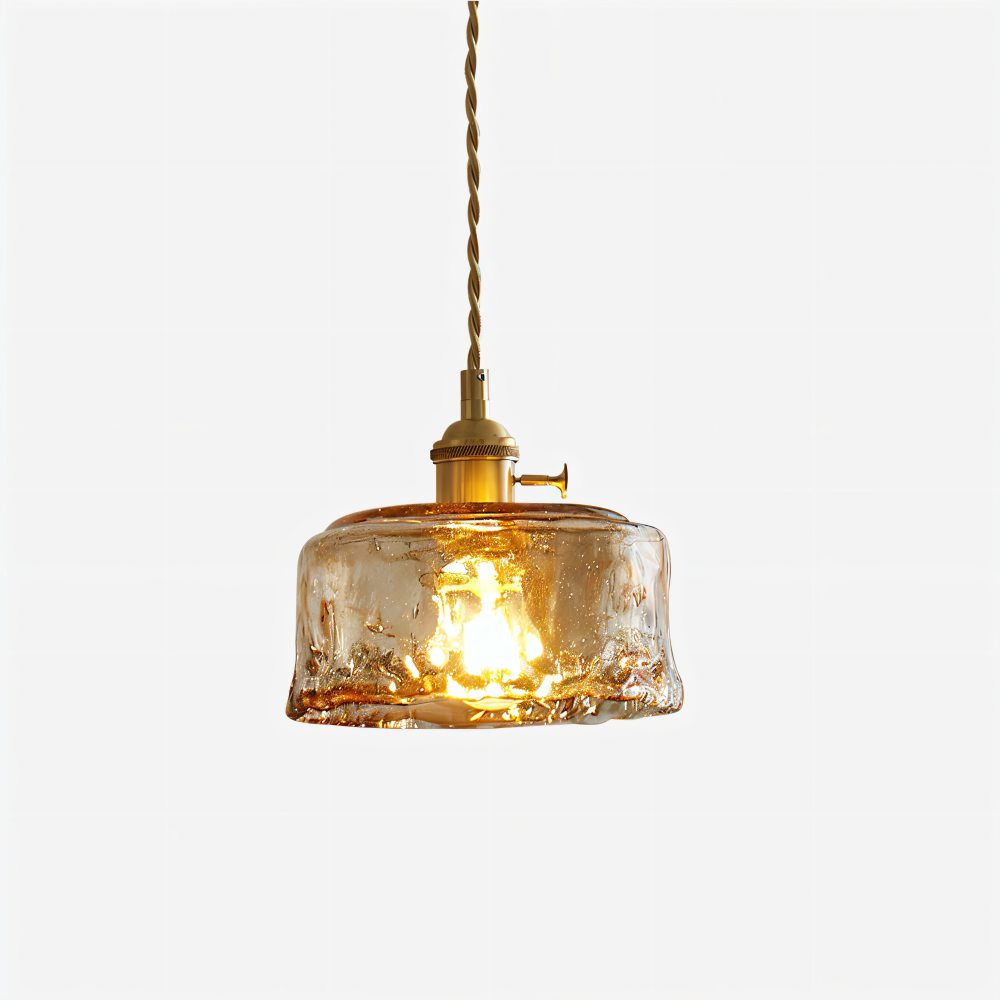 Twist Deco Glas Pendelleuchte - Antike Messing Hängelampe für Vintage Flair