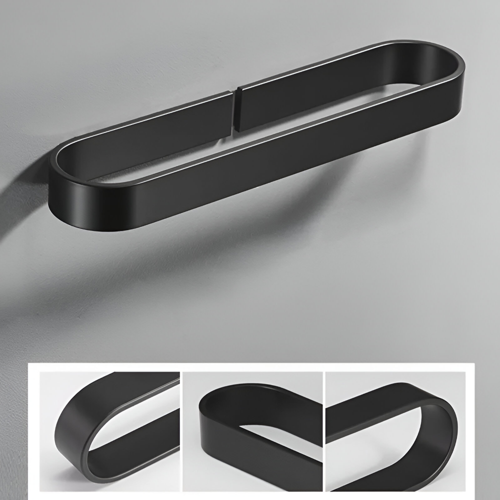 U-Form Handtuchhalter - Rostfrei Aluminium, Schwarz, (30/40/50cm) Handtuchstange