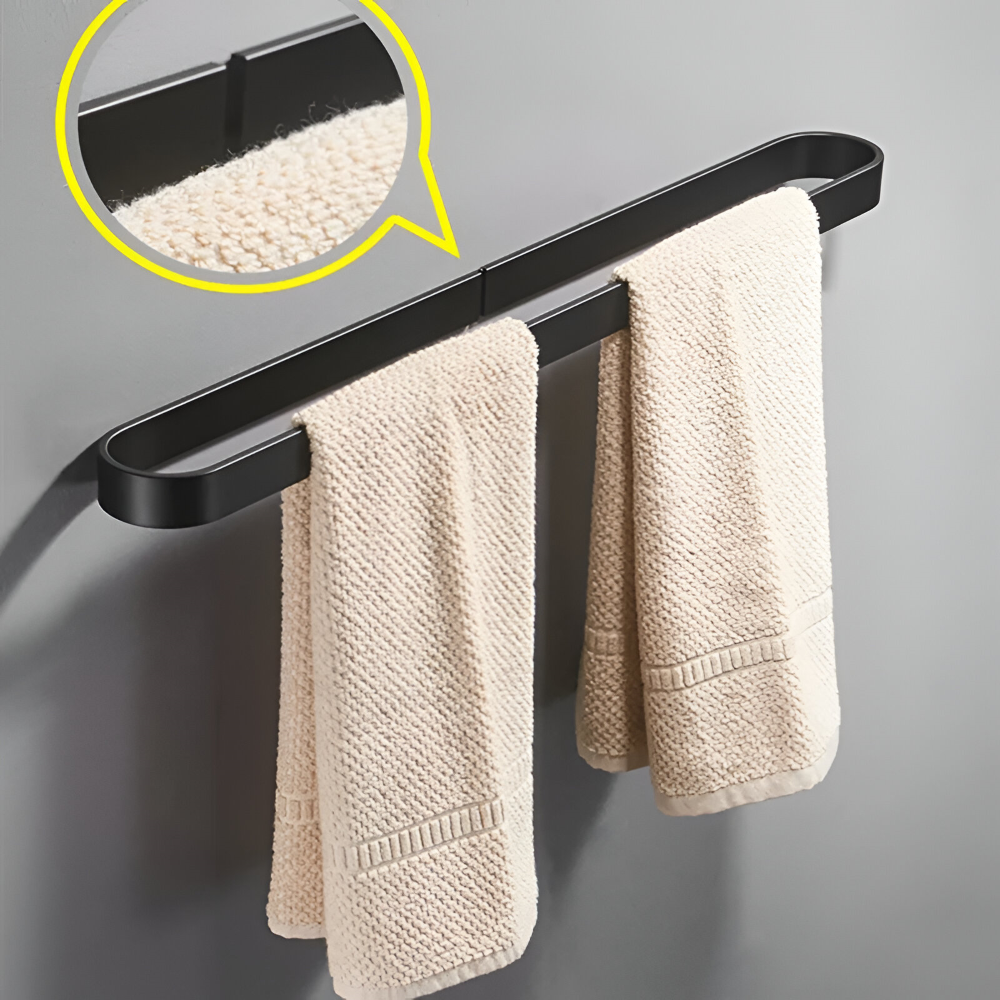 U-Form Handtuchhalter - Rostfrei Aluminium, Schwarz, (30/40/50cm) Handtuchstange