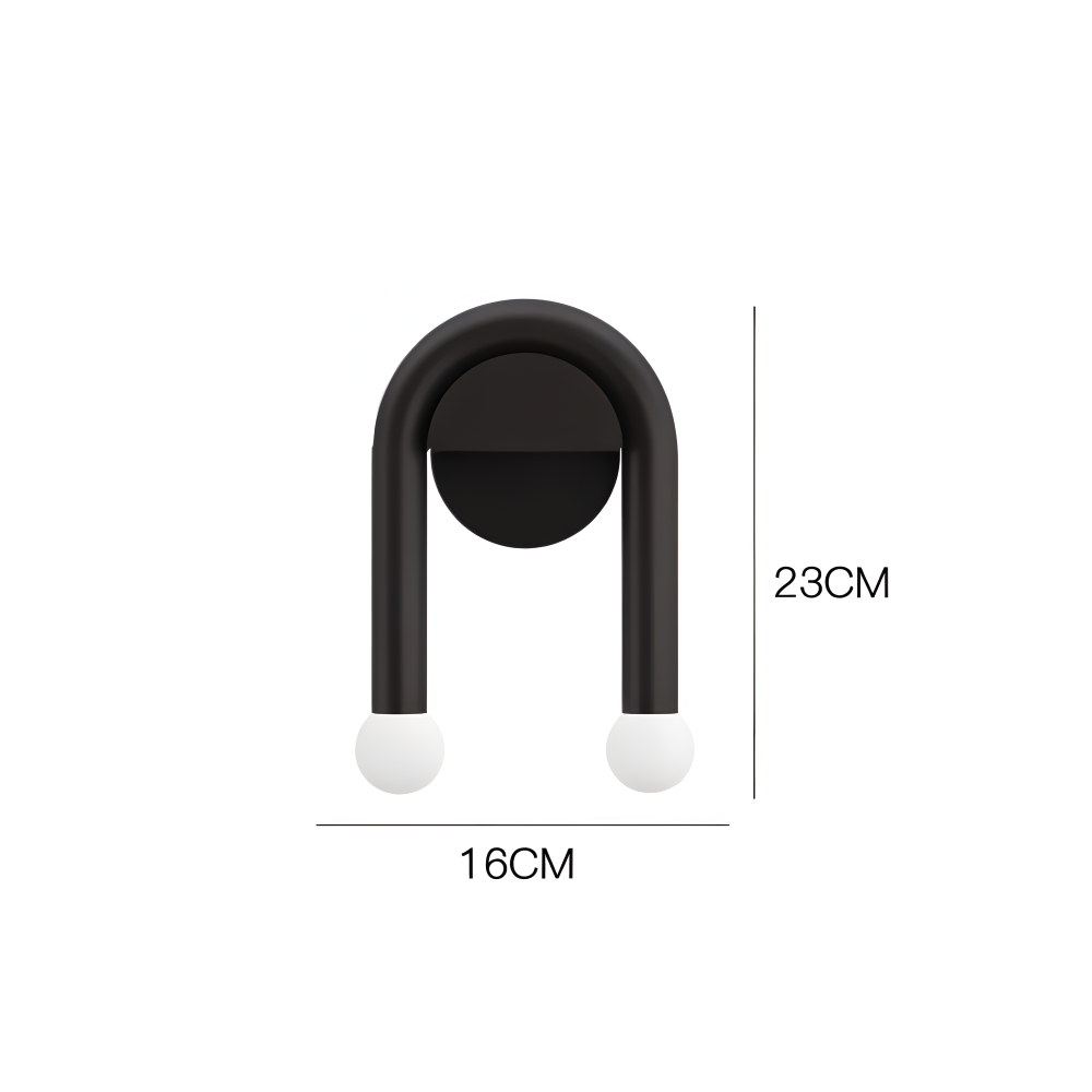 UDrop Wandleuchte - Schwarze Metallbogen Wandlampe - Künstlerisches Wandlampen Design - Dual Wandleuchten LED