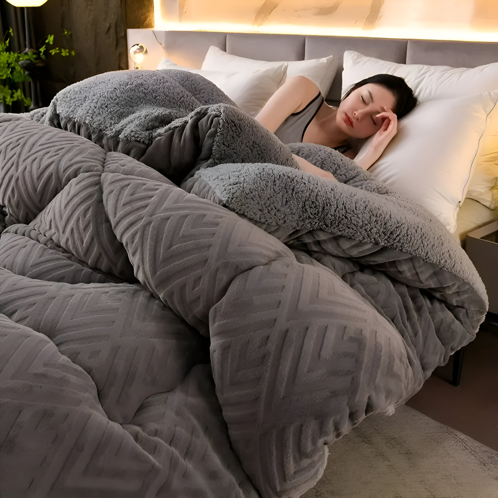 Ultra Fluff Bettdecke - Maschinenwaschbar Doppelseitige Plüschbettdecke für alle Jahreszeiten - Stylische Fleece Bettdecke