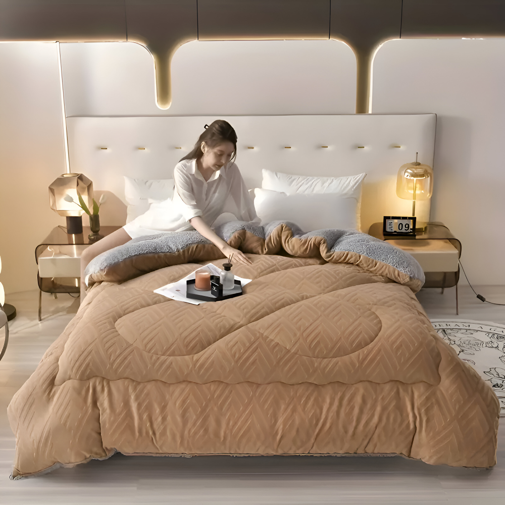 Ultra Fluff Bettdecke - Maschinenwaschbar Doppelseitige Plüschbettdecke für alle Jahreszeiten - Stylische Fleece Bettdecke