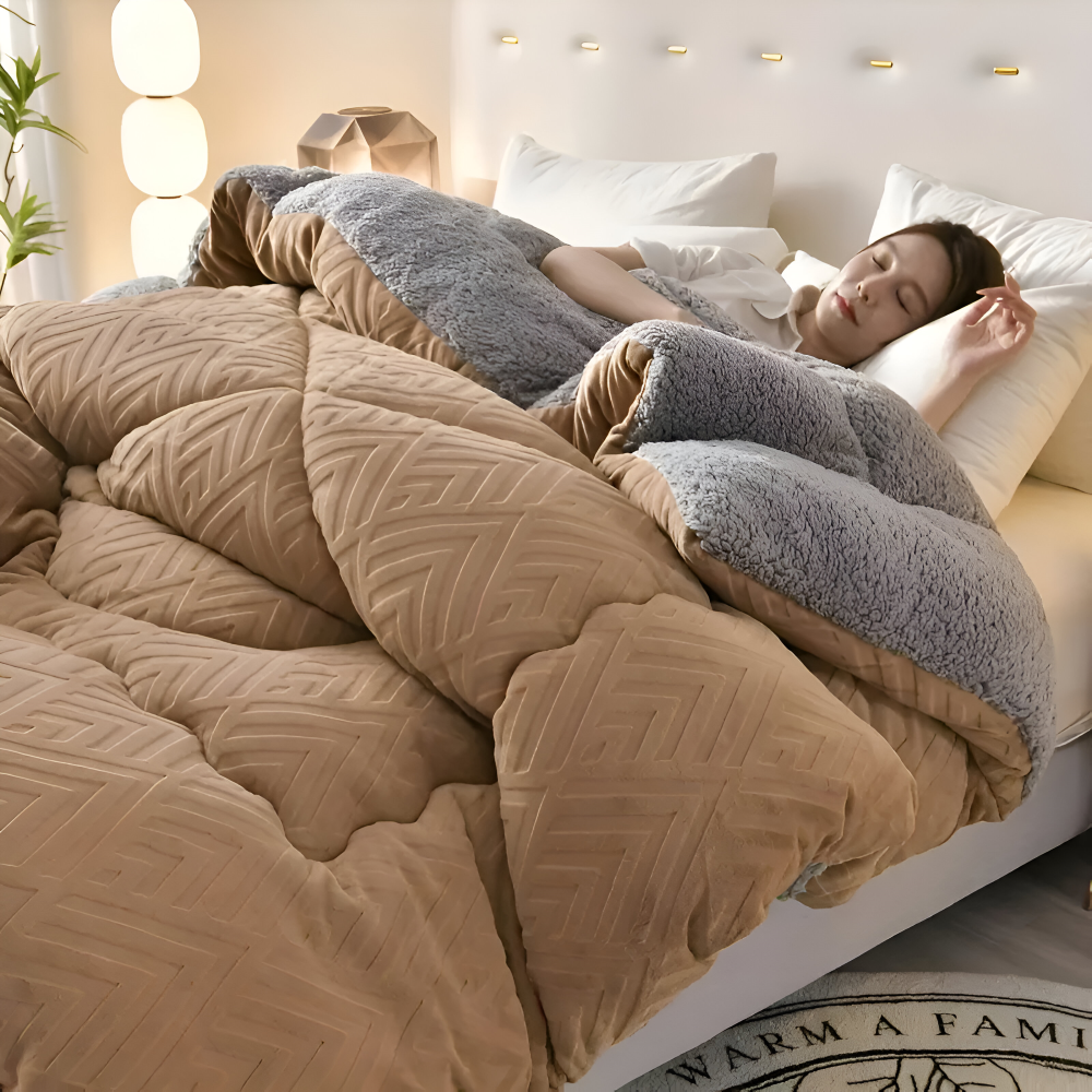 Ultra Fluff Bettdecke - Maschinenwaschbar Doppelseitige Plüschbettdecke für alle Jahreszeiten - Stylische Fleece Bettdecke