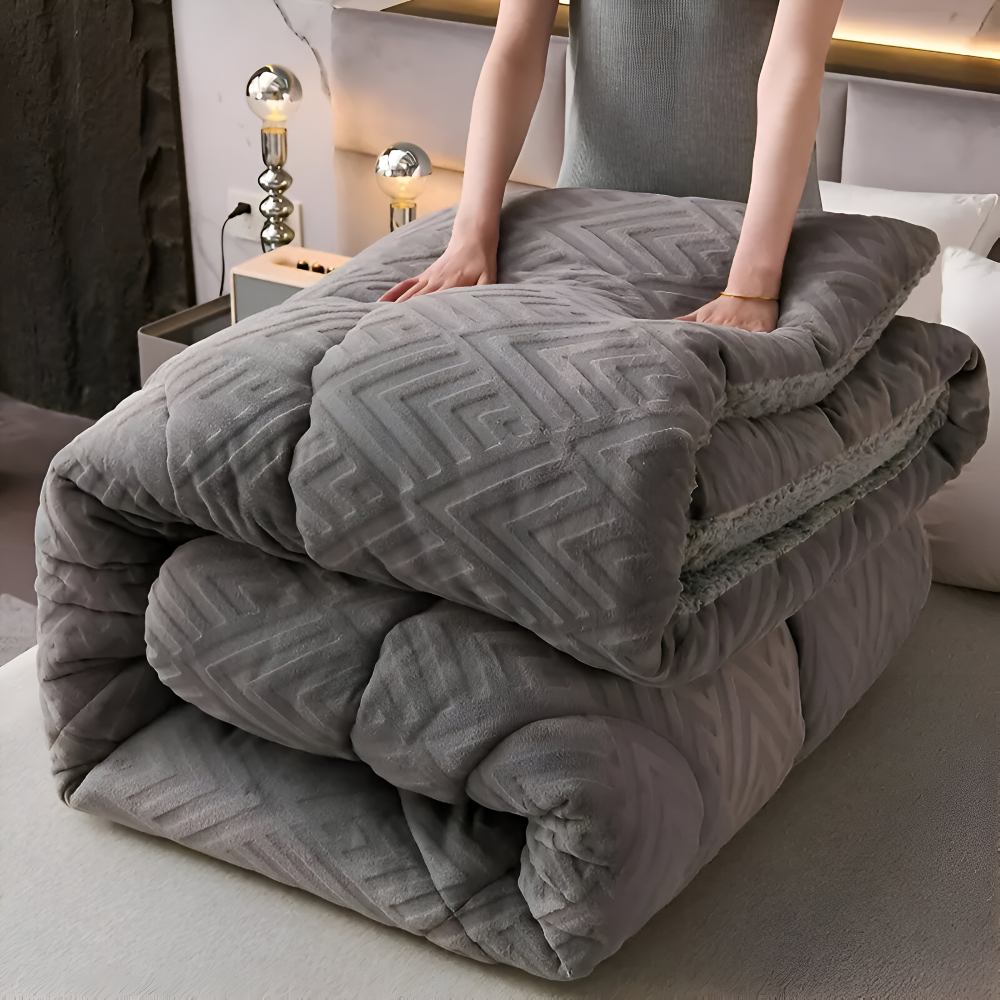 Ultra Fluff Bettdecke - Maschinenwaschbar Doppelseitige Plüschbettdecke für alle Jahreszeiten - Stylische Fleece Bettdecke