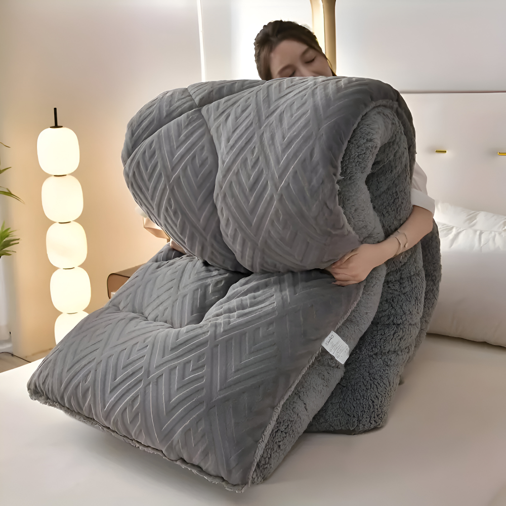 Ultra Fluff Bettdecke - Maschinenwaschbar Doppelseitige Plüschbettdecke für alle Jahreszeiten - Stylische Fleece Bettdecke