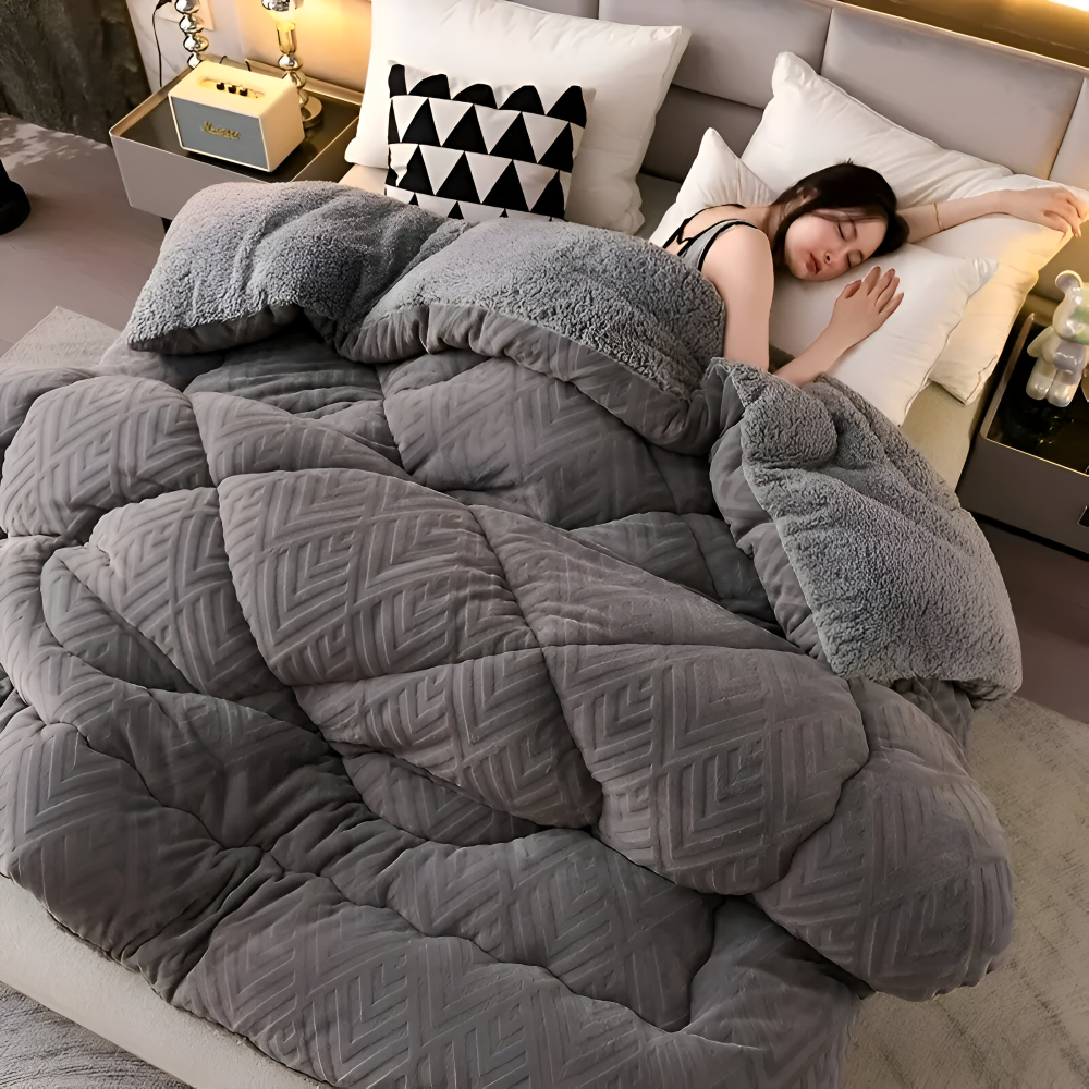 Ultra Fluff Bettdecke - Maschinenwaschbar Doppelseitige Plüschbettdecke für alle Jahreszeiten - Stylische Fleece Bettdecke