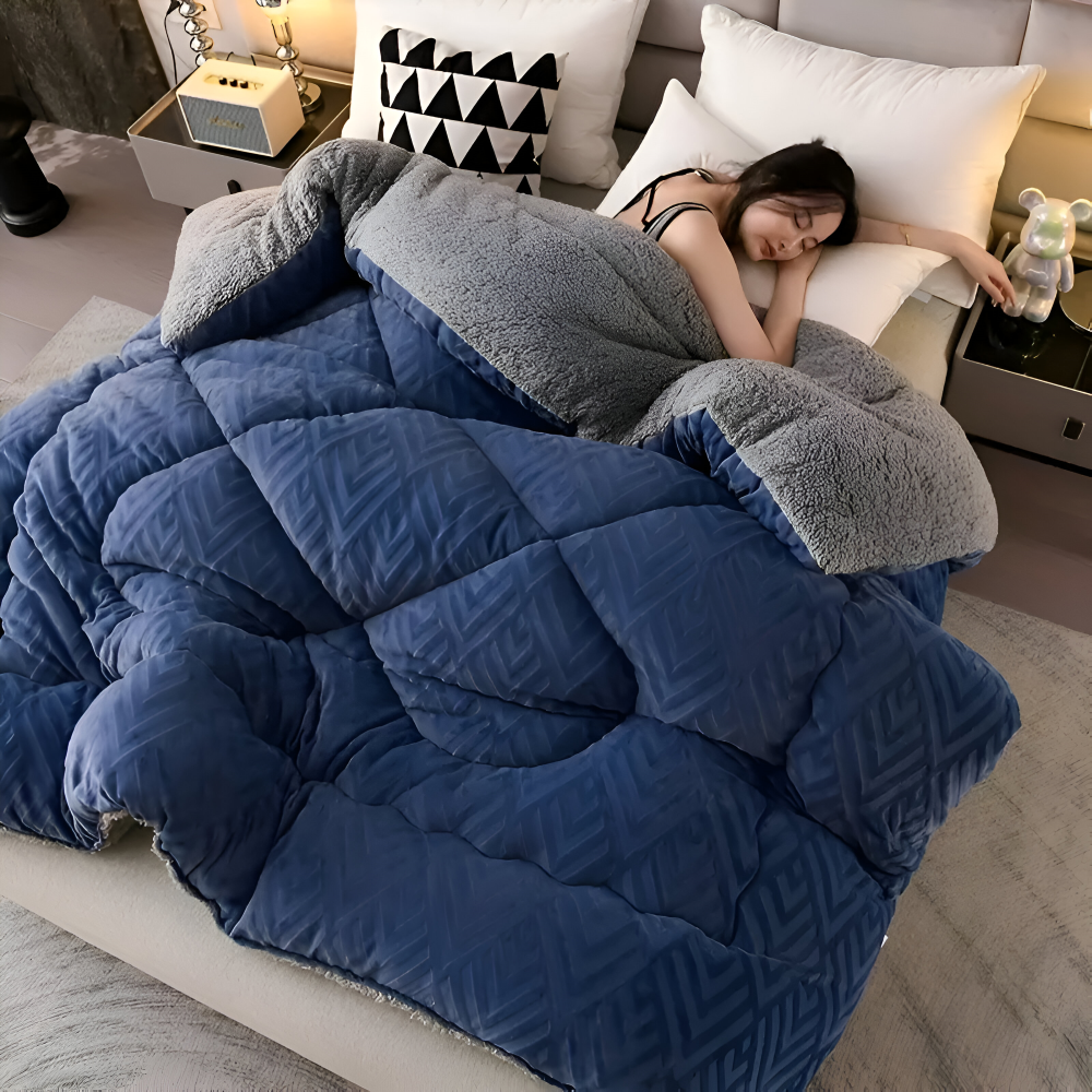 Ultra Fluff Bettdecke - Maschinenwaschbar Doppelseitige Plüschbettdecke für alle Jahreszeiten - Stylische Fleece Bettdecke