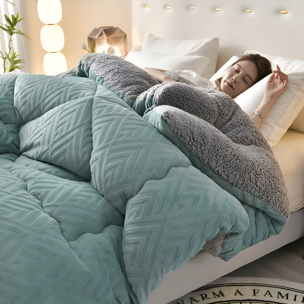 Ultra Fluff Bettdecke - Maschinenwaschbar Doppelseitige Plüschbettdecke für alle Jahreszeiten - Stylische Fleece Bettdecke