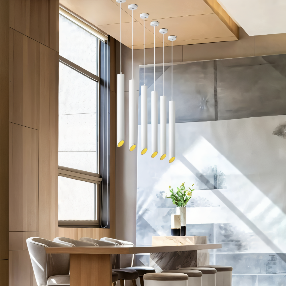 Uniqlux Tube Pendelleuchte - Moderne Schwarz/Weiß Aluminium LED Hängelampe
