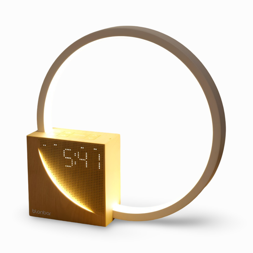 UnivSync - Multifunktionale Nachttischlampe mit USB-Anschluss, Snooze Funktion und Wake Up Licht
