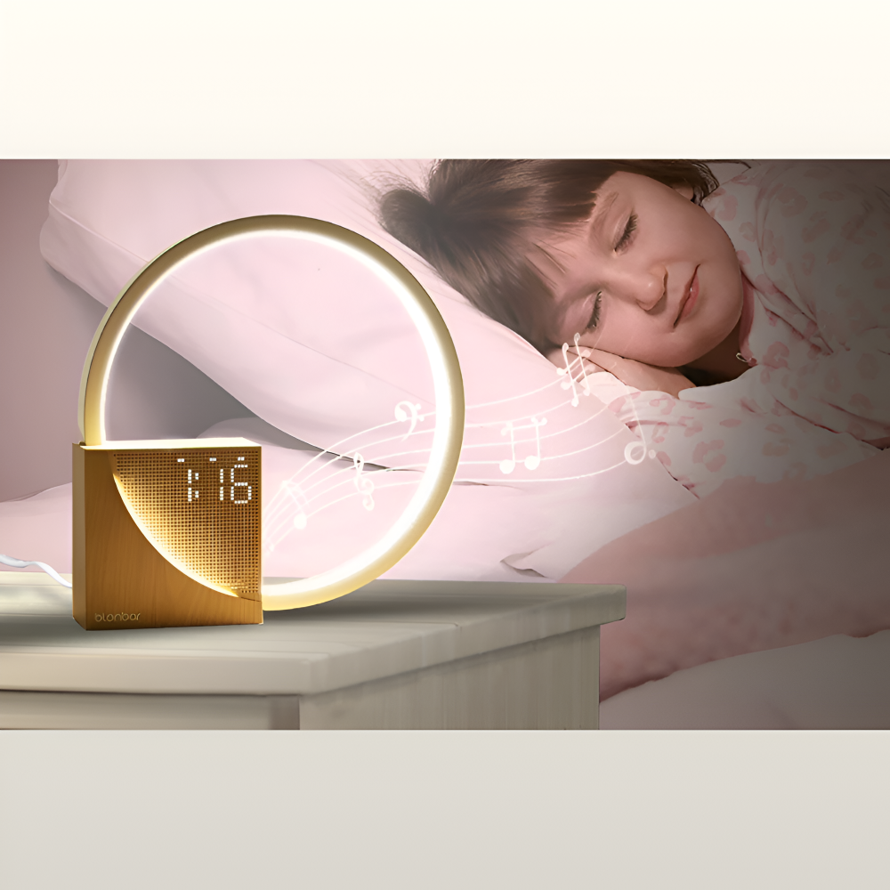 UnivSync - Multifunktionale Nachttischlampe mit USB-Anschluss, Snooze Funktion und Wake Up Licht