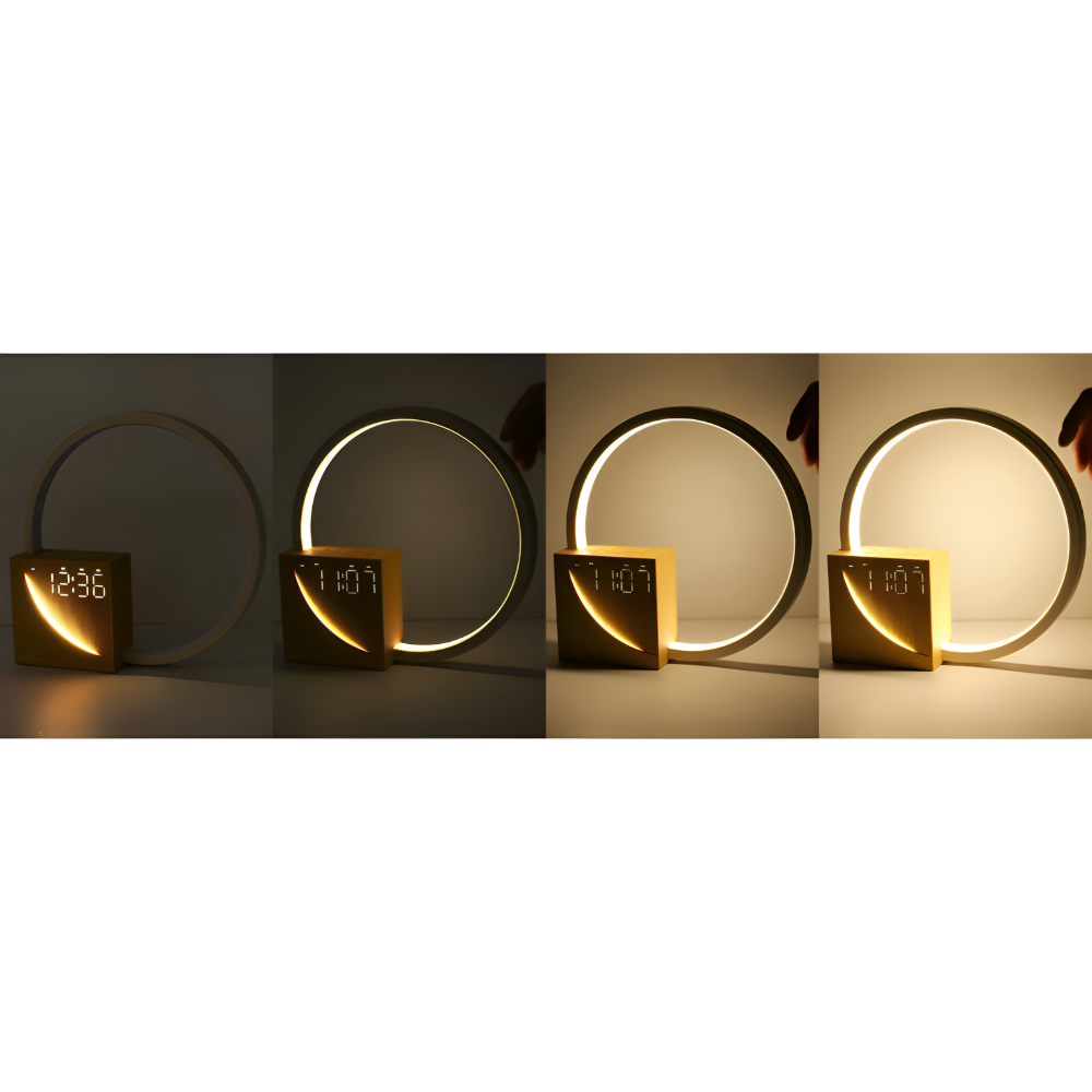 UnivSync - Multifunktionale Nachttischlampe mit USB-Anschluss, Snooze Funktion und Wake Up Licht
