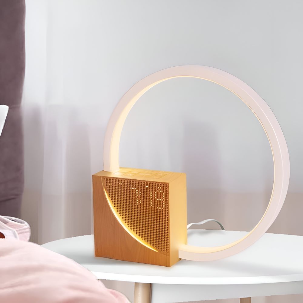 UnivSync - Multifunktionale Nachttischlampe mit USB-Anschluss, Snooze Funktion und Wake Up Licht