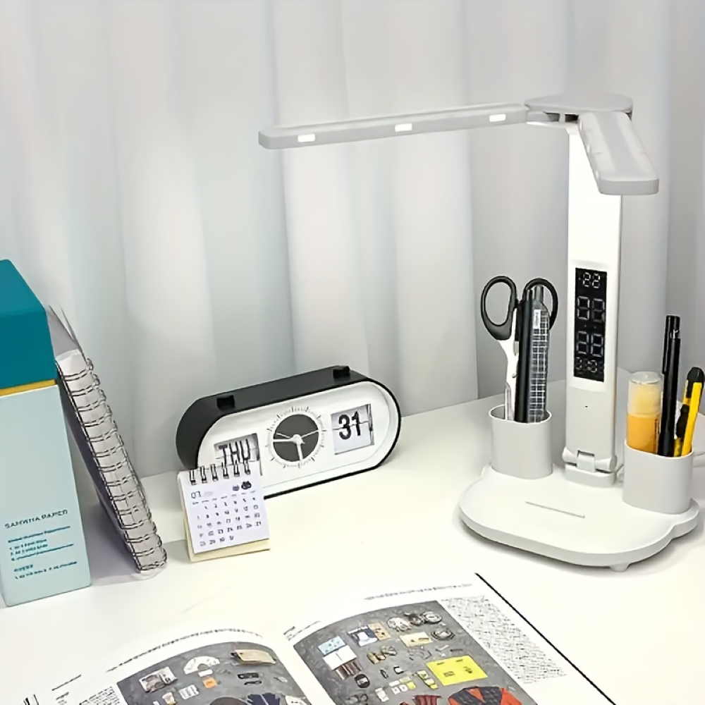 Vielseitige Dual-Head LED Schreibtischlampe mit Touch-Steuerung - Faltbare USB-betriebene Tischleuchte