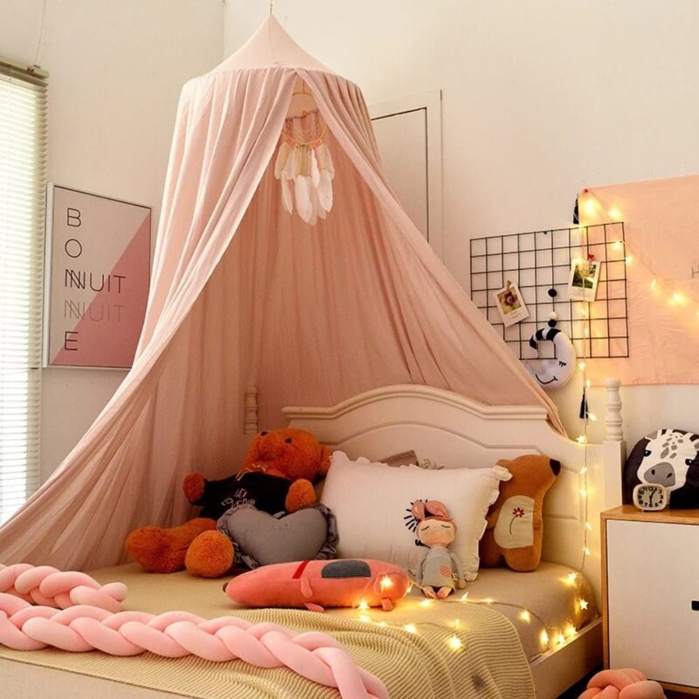 Verspielter Hänge-Bettbaldachin - Atmungsaktives Polyester-Baumwoll-Gemisch für Kinderzimmer Decor 0