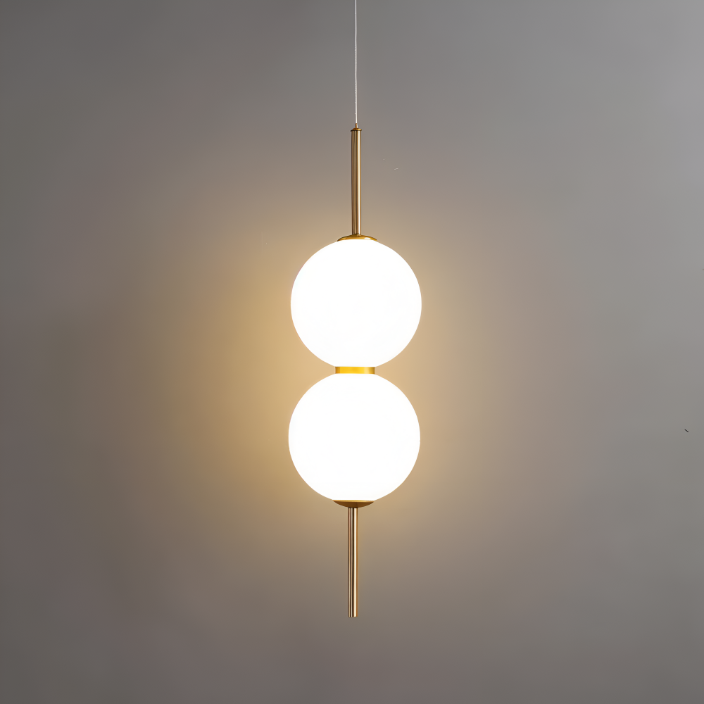 VertiGlobe Pendelleuchte - Vertical String mit Milchglaskugel Design Hängelampe
