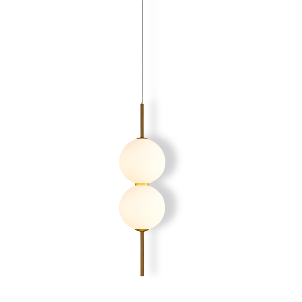 VertiGlobe Pendelleuchte - Vertical String mit Milchglaskugel Design Hängelampe