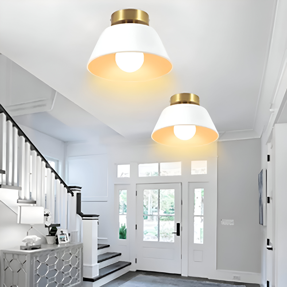 VintaFlash Deckenleuchte - Metallic Retro Schwarz & Weiß LED Deckenleuchte
