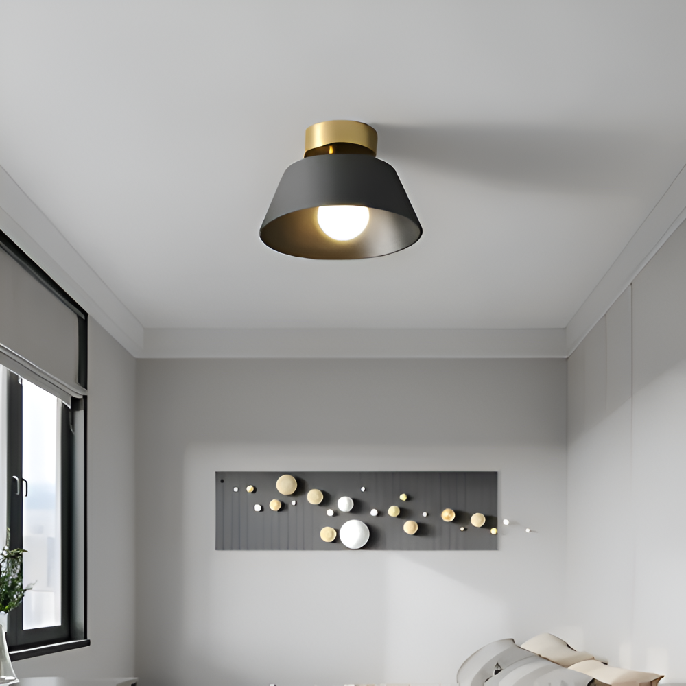 VintaFlash Deckenleuchte - Metallic Retro Schwarz & Weiß LED Deckenleuchte