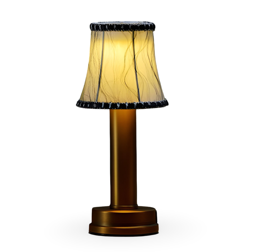 Vintage Flare - Aluminium Tischlampe Dimmbarer Stoff Bar Tisch Lampenschirm