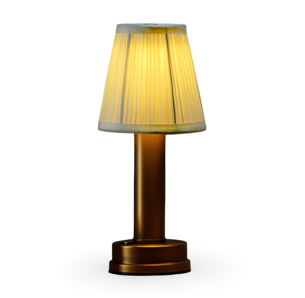 Vintage Flare - Aluminium Tischlampe Dimmbarer Stoff Bar Tisch Lampenschirm