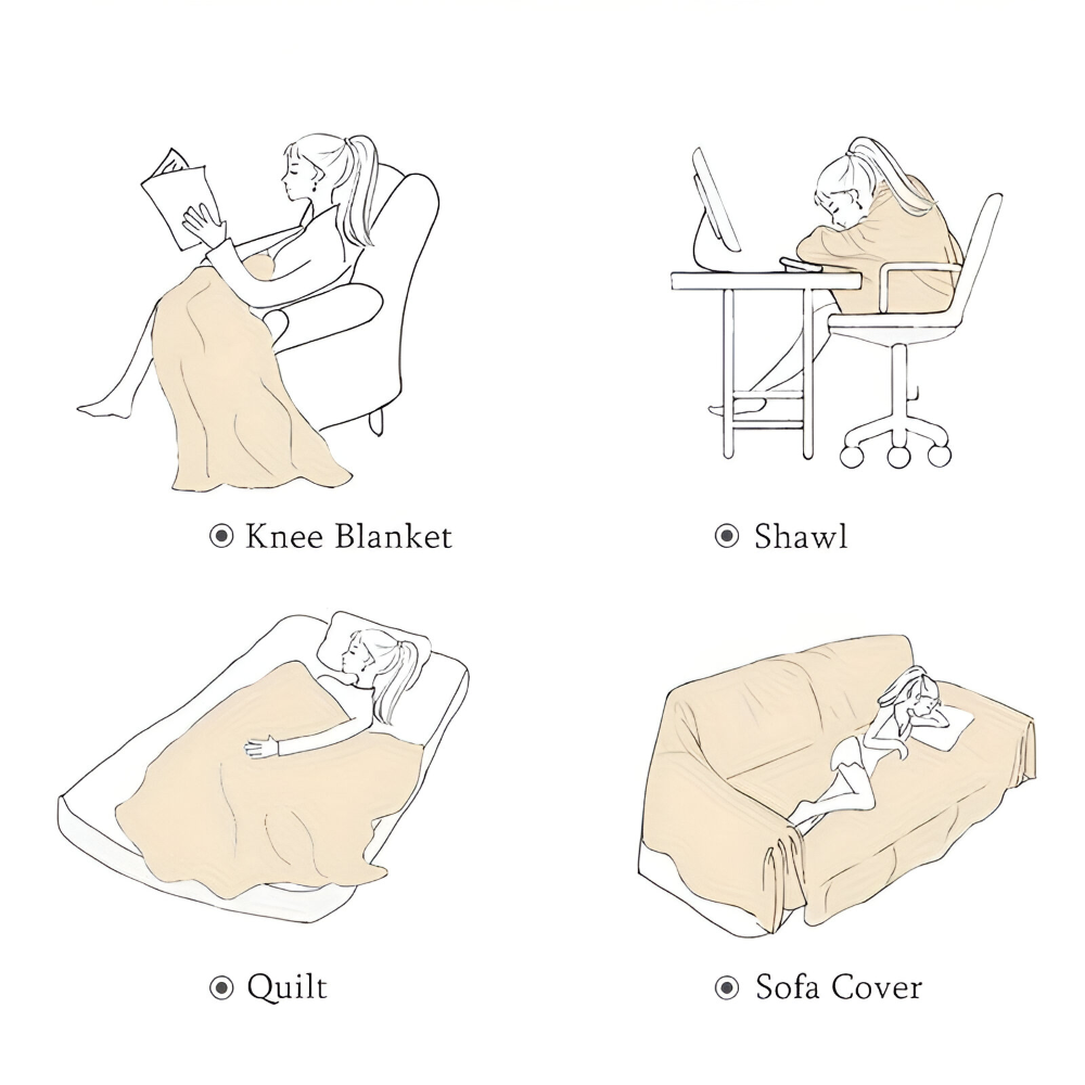 VividPure Plaid - Wendbarer Baumwollüberwurf für Sofa - Köpergewebe Boho Fleece Blanket