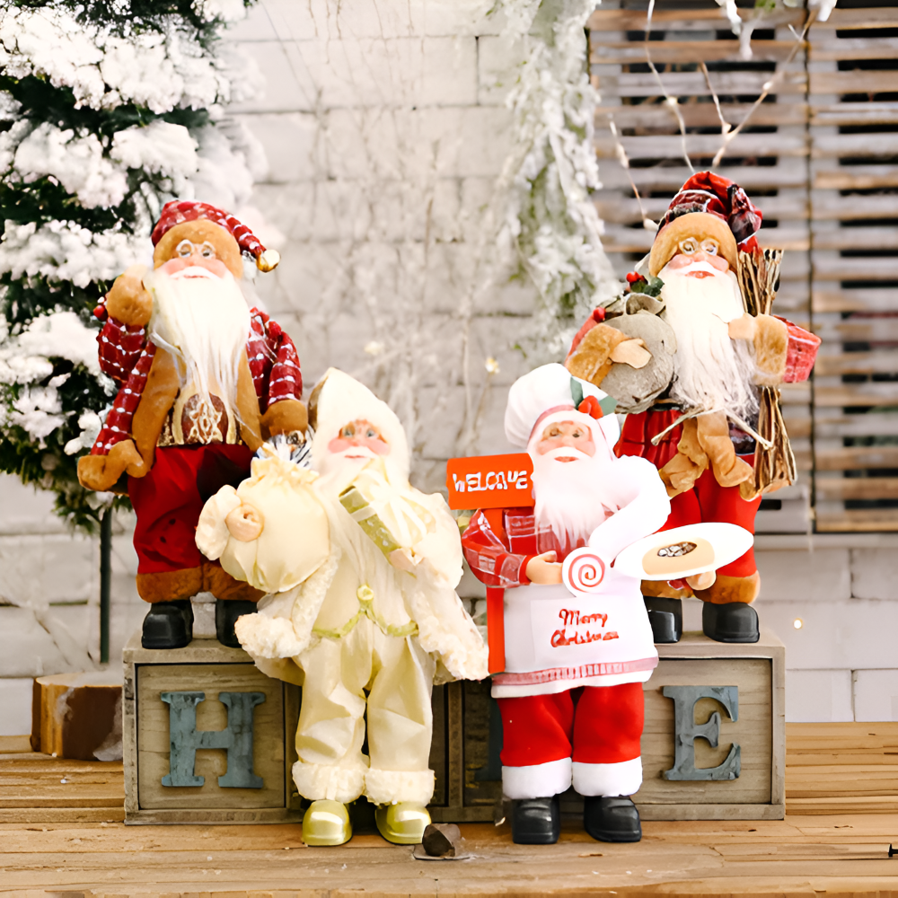 Vivid Santa - Modernes Weihnachtsmann Ornament für Festliche Heimdekoration