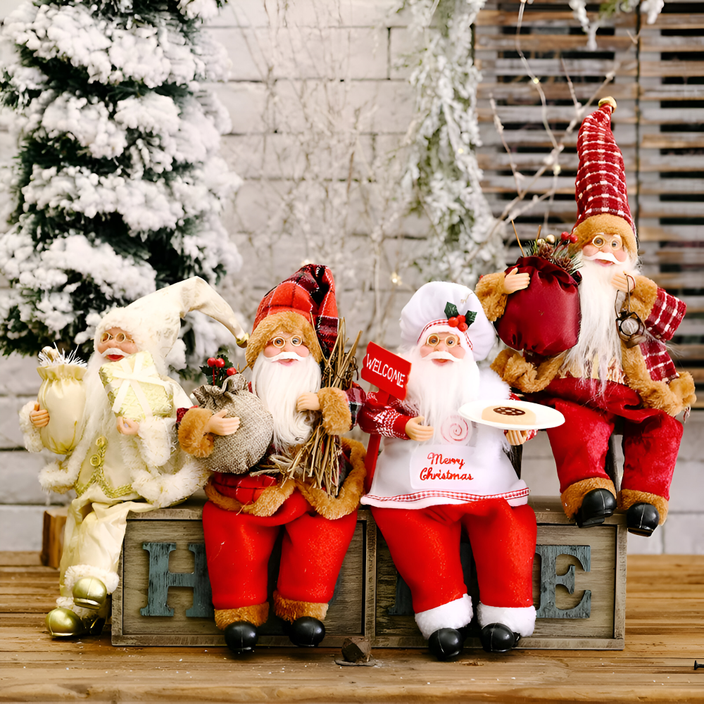 Vivid Santa - Modernes Weihnachtsmann Ornament für Festliche Heimdekoration