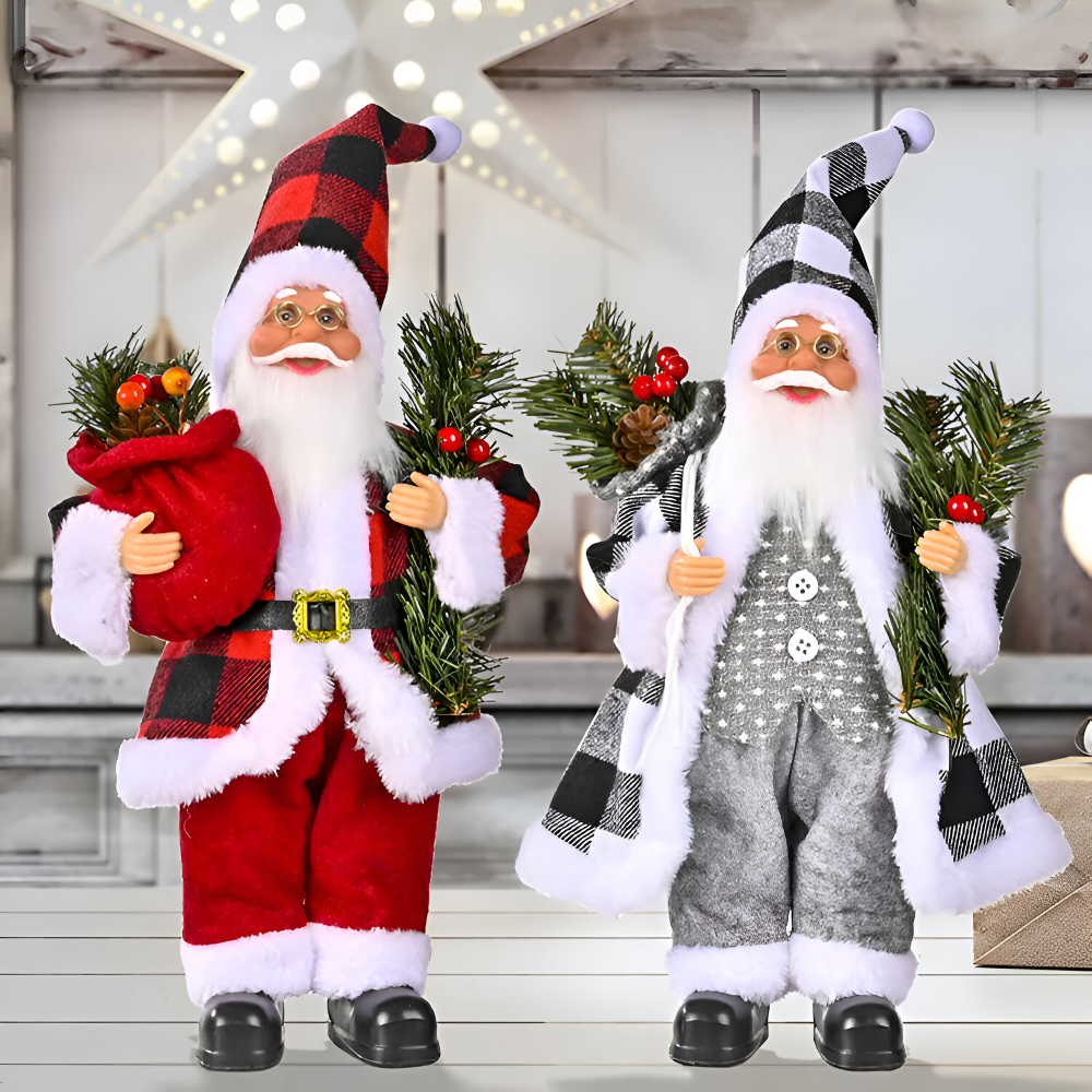 Vivid Santa - Modernes Weihnachtsmann Ornament für Festliche Heimdekoration