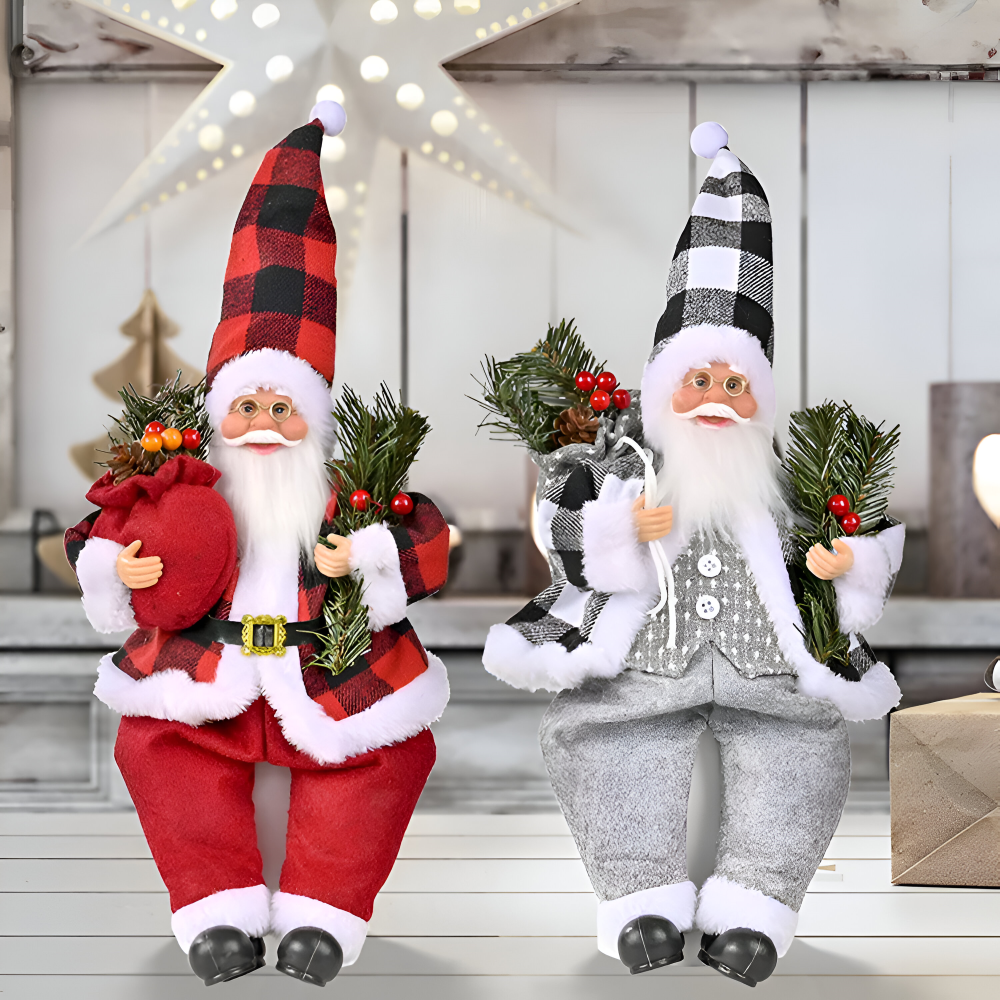 Vivid Santa - Modernes Weihnachtsmann Ornament für Festliche Heimdekoration