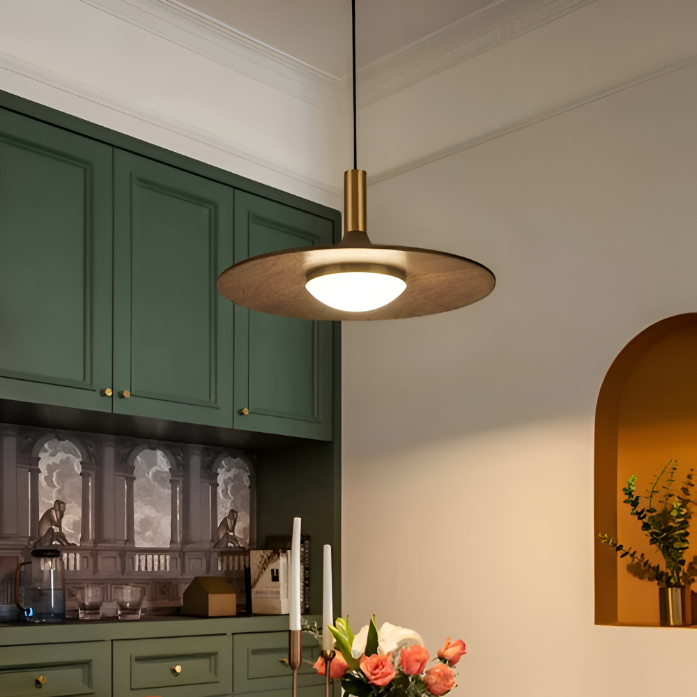 Walnuss Pendelleuchte - Runde Holz-Hängelampen - Nordic LED Light