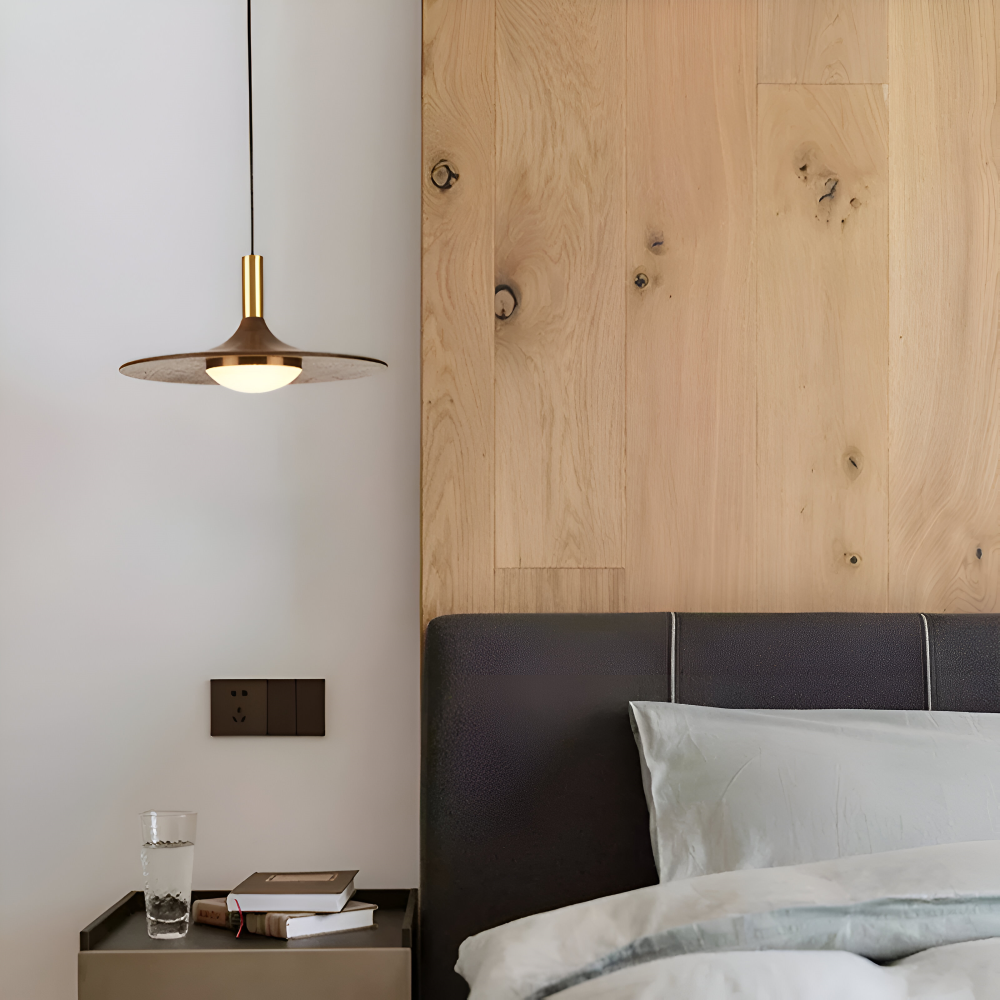 Walnuss Pendelleuchte - Runde Holz-Hängelampen - Nordic LED Light