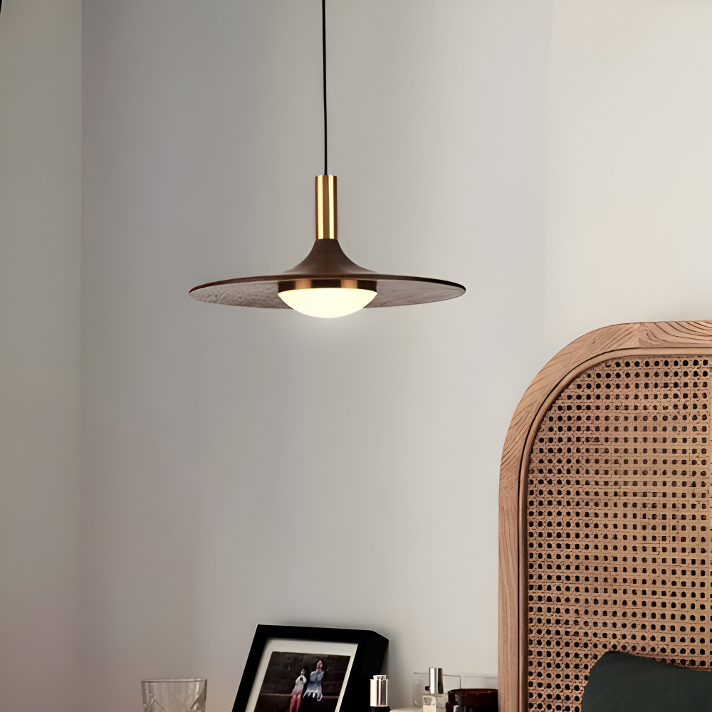 Walnuss Pendelleuchte - Runde Holz-Hängelampen - Nordic LED Light