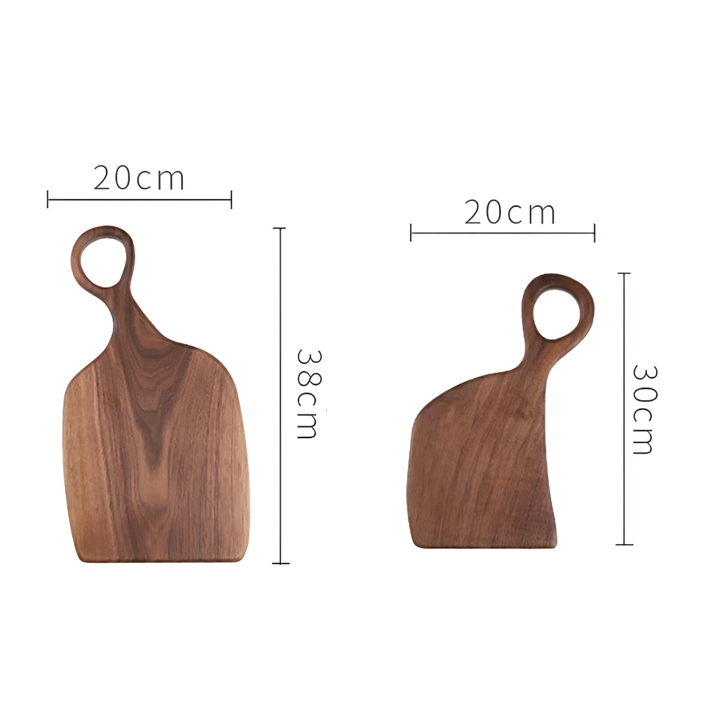 Set aus 2 Walnuss Holz Schneidebrettern - Stilvolle und langlebige Küchenutensilien
