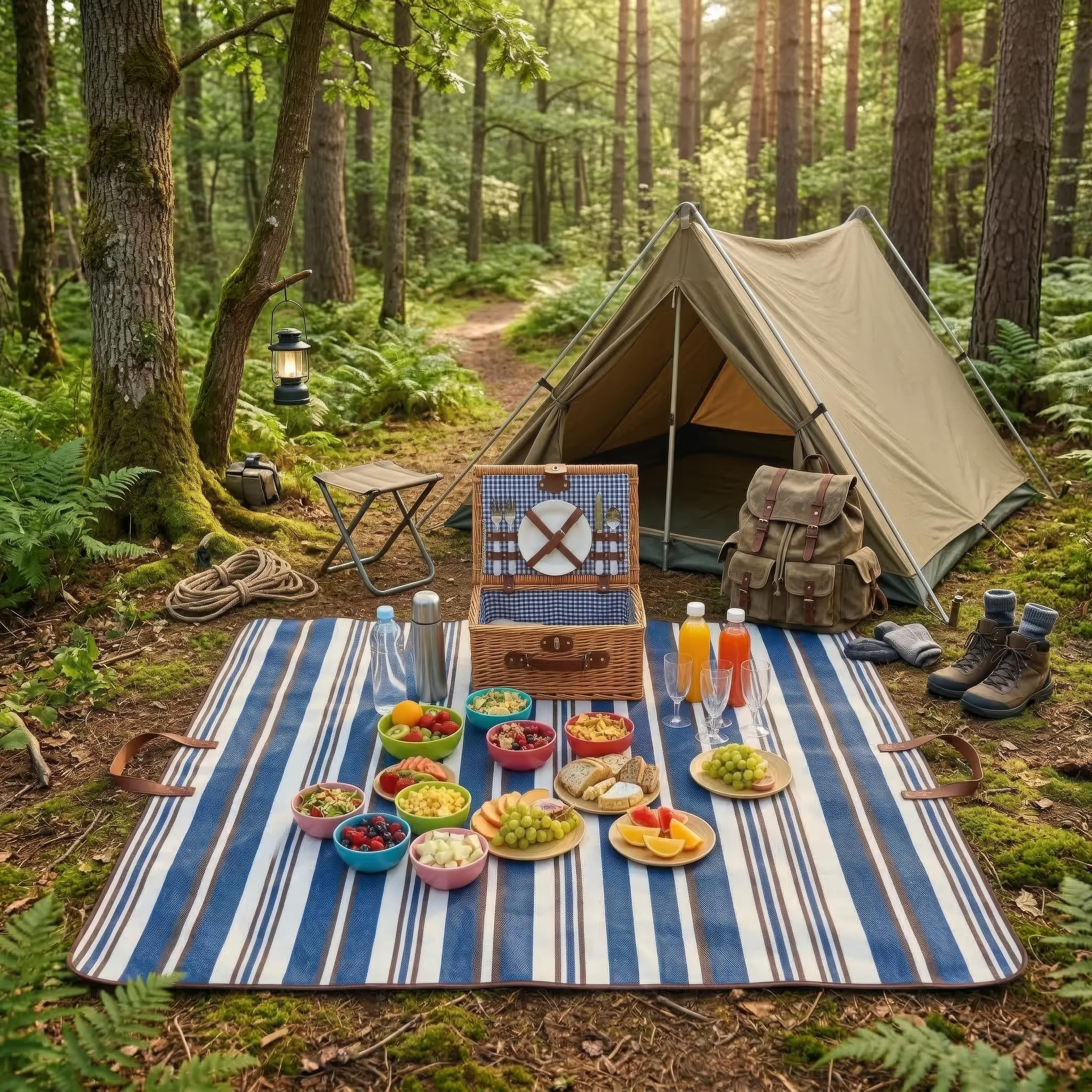 Wasserdichte Picknickdecke 150x200cm - Strapazierfähiges Oxford-Gewebe in Blau für Strand und Camping 6