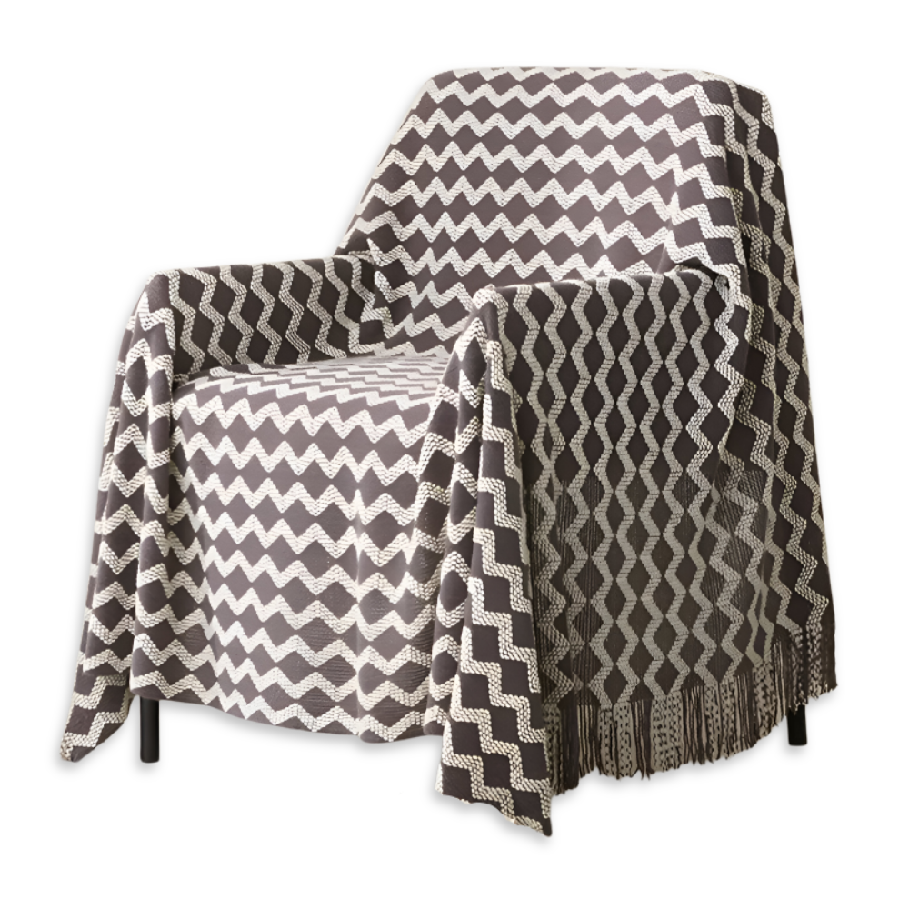 Wavi Plaid - Bohemian Kuschelige Geometrische Strickfleecedecke