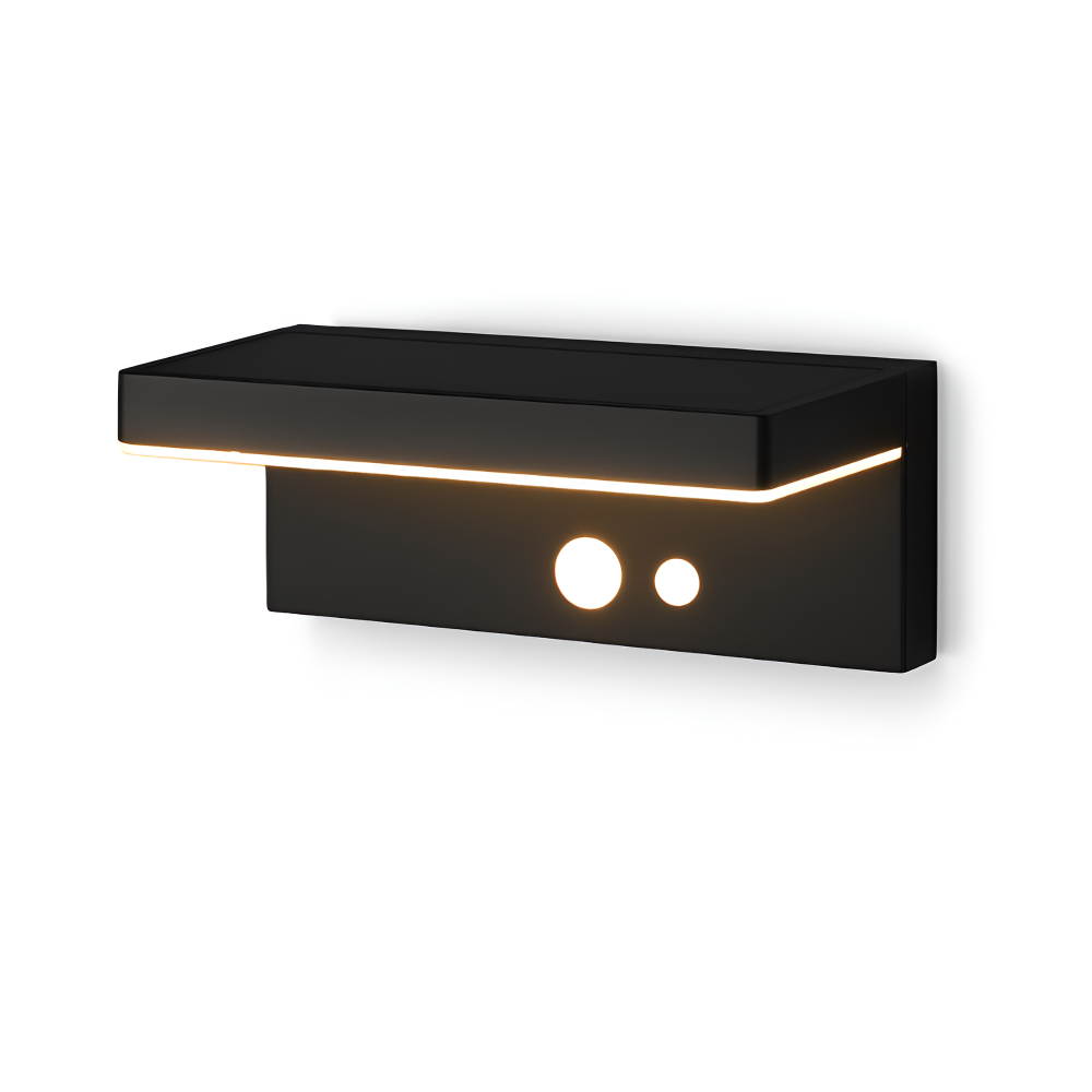 Wetterfeste Solar Wandleuchte mit Bewegungsmelder - 3 Beleuchtungsmodi, LED Gartenbeleuchtung für Wege und Eingänge, Langlebiges Aluminiumdesign, Schwarze Ausführung