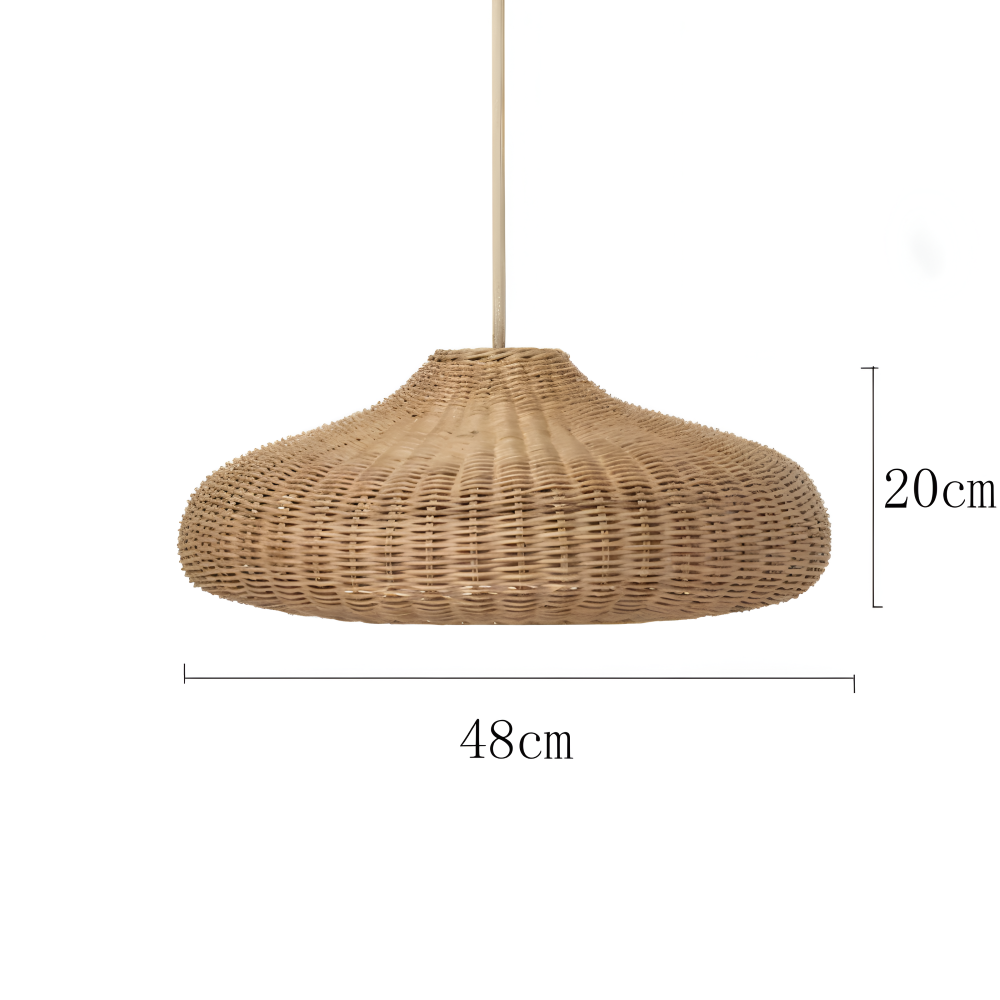WickerCraft Pendelleuchte - Vintage Handgestrickte Rattan Hängelampe