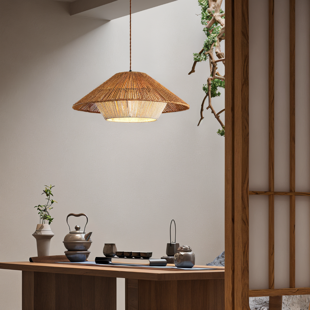 WillowStil Pendelleuchte - Japanisch Inspirierte Dekoration Wabi Sabi Hängelampe