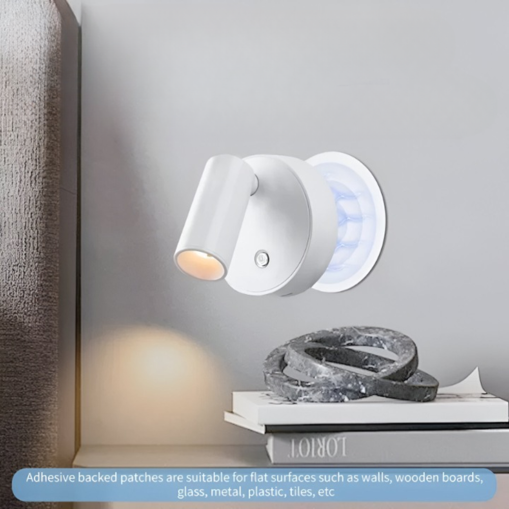 Kabelloses Wiederaufladbares Dreifarb Bettseiten Spotlight - Vielseitige Magnetische Wandleuchte