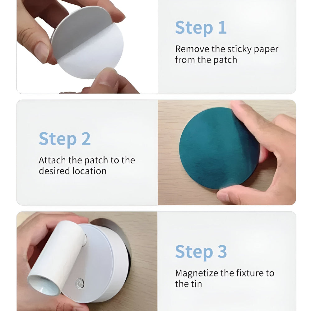 Kabelloses Wiederaufladbares Dreifarb Bettseiten Spotlight - Vielseitige Magnetische Wandleuchte