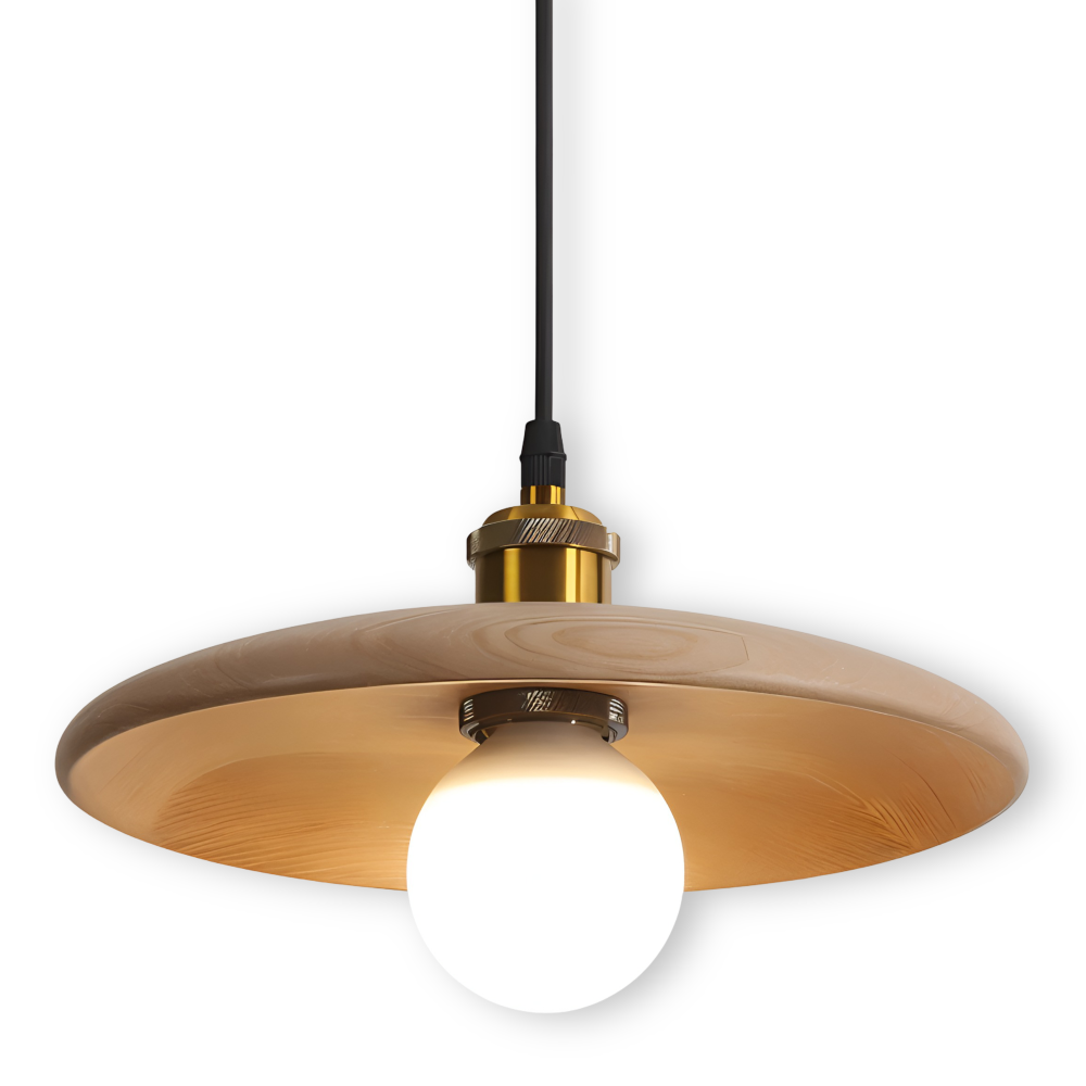 WooDisk Pendelleuchte - Untertasse Leuchte Pendel - Hängelampe aus Holz