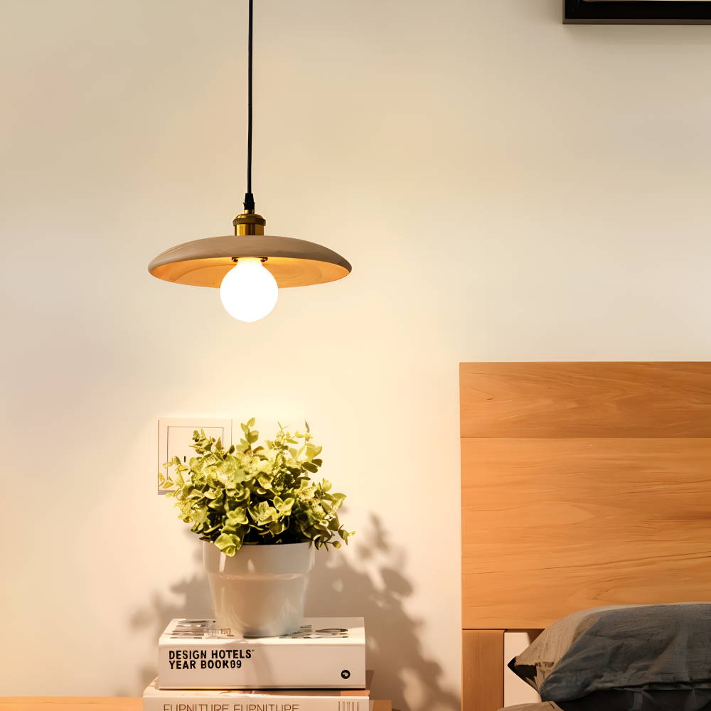 WooDisk Pendelleuchte - Untertasse Leuchte Pendel - Hängelampe aus Holz