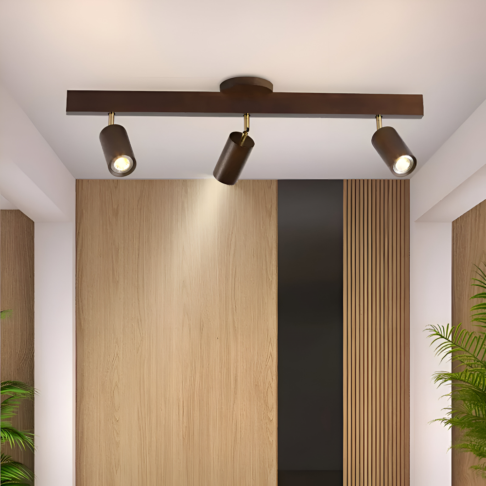 Woodsy Deckenleuchte - Zylindrischer Holzstrahler - Einstellbare LED Beleuchtung