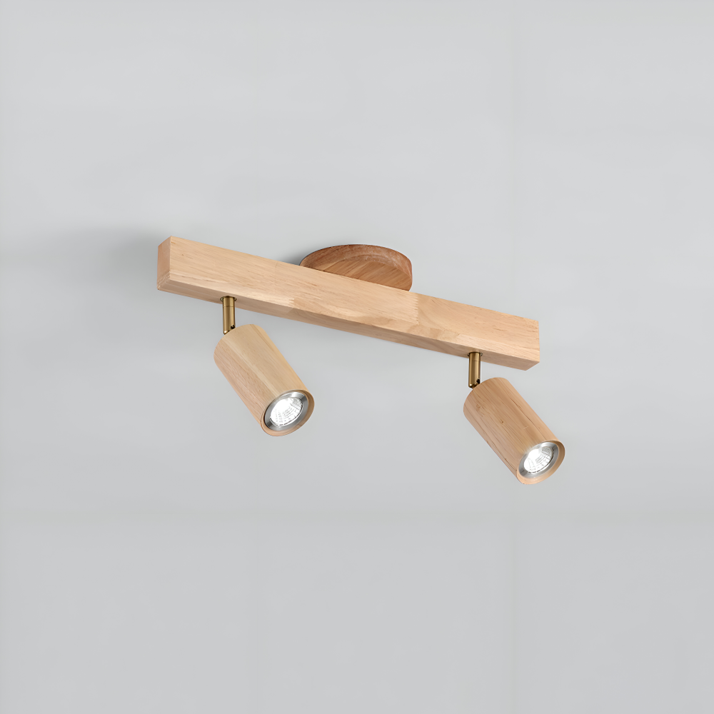 Woodsy Deckenleuchte - Zylindrischer Holzstrahler - Einstellbare LED Beleuchtung
