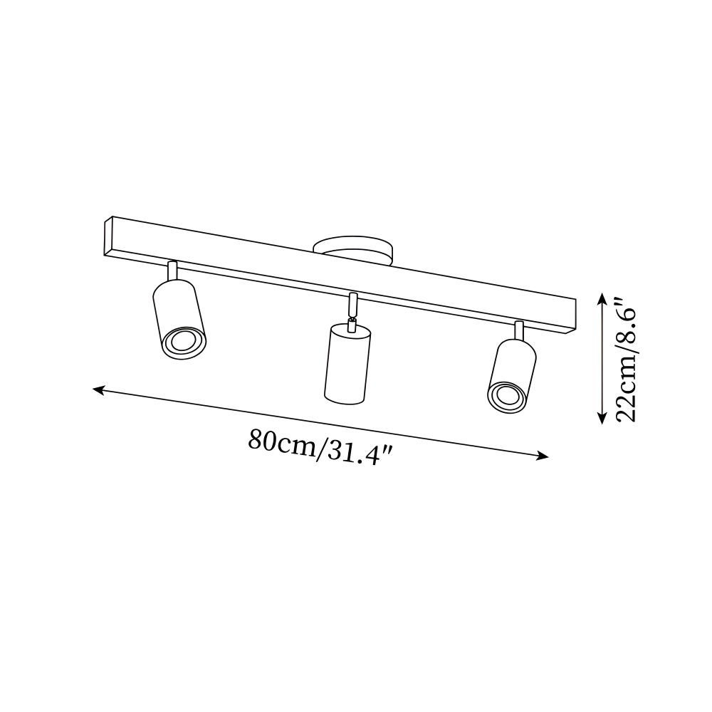 Woodsy Deckenleuchte - Zylindrischer Holzstrahler - Einstellbare LED Beleuchtung