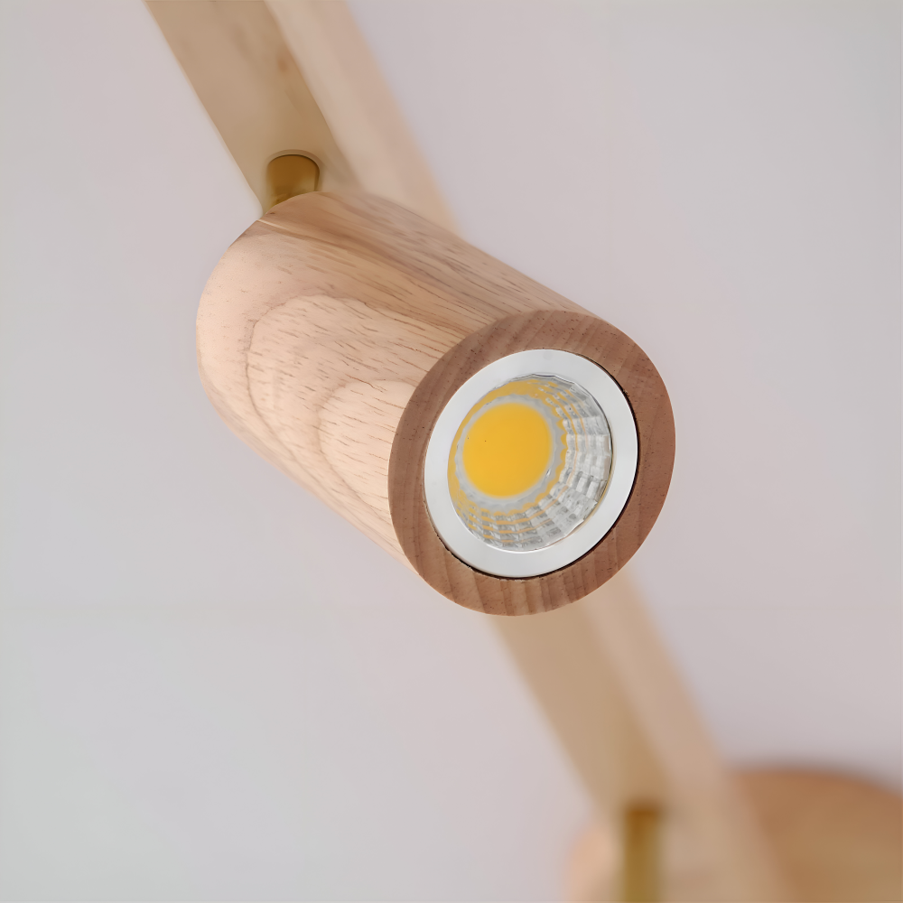 Woodsy Deckenleuchte - Zylindrischer Holzstrahler - Einstellbare LED Beleuchtung